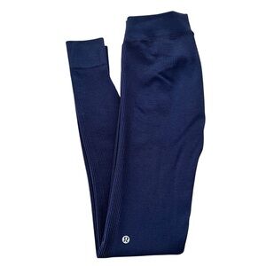 Lululemon Wool Blend Base Layer Leggings Navy Blue -size M L8